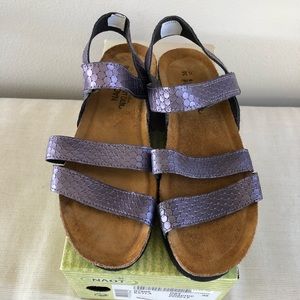 NAOT Kayla Graphic Purple Sandals Size 38 (7-7.5)
